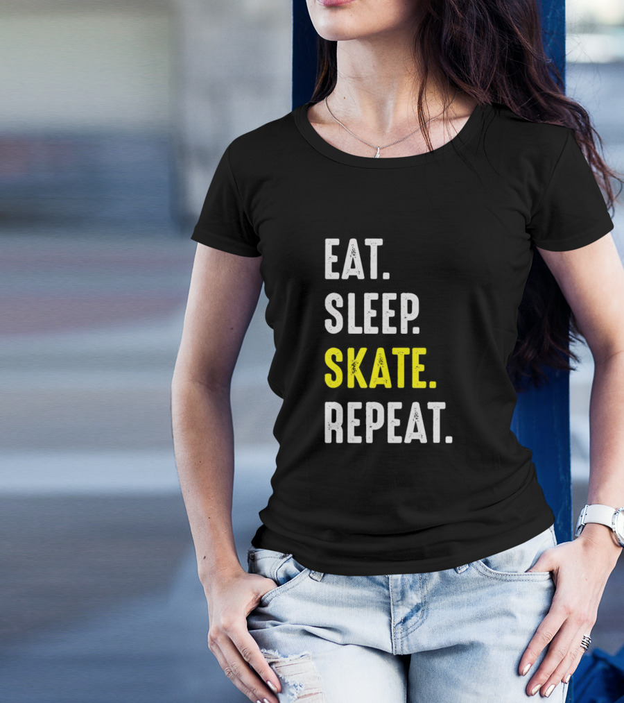 Eat Sleep Skate Repeat Classic Lifestyle Phrase T-Shirt
