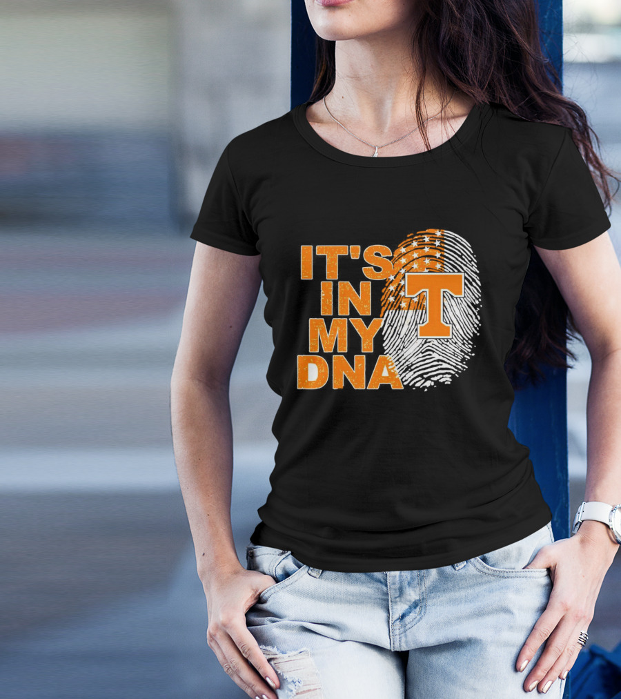 Tennessee Volunteers It's In My DNA Fingerprint American Flag T-Shirt