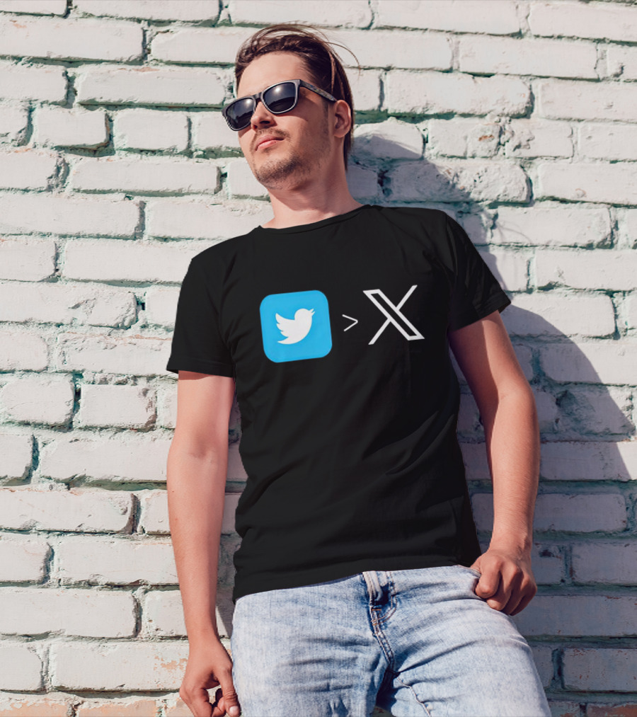 Twitter Bird Greater Than X Transition T-Shirt
