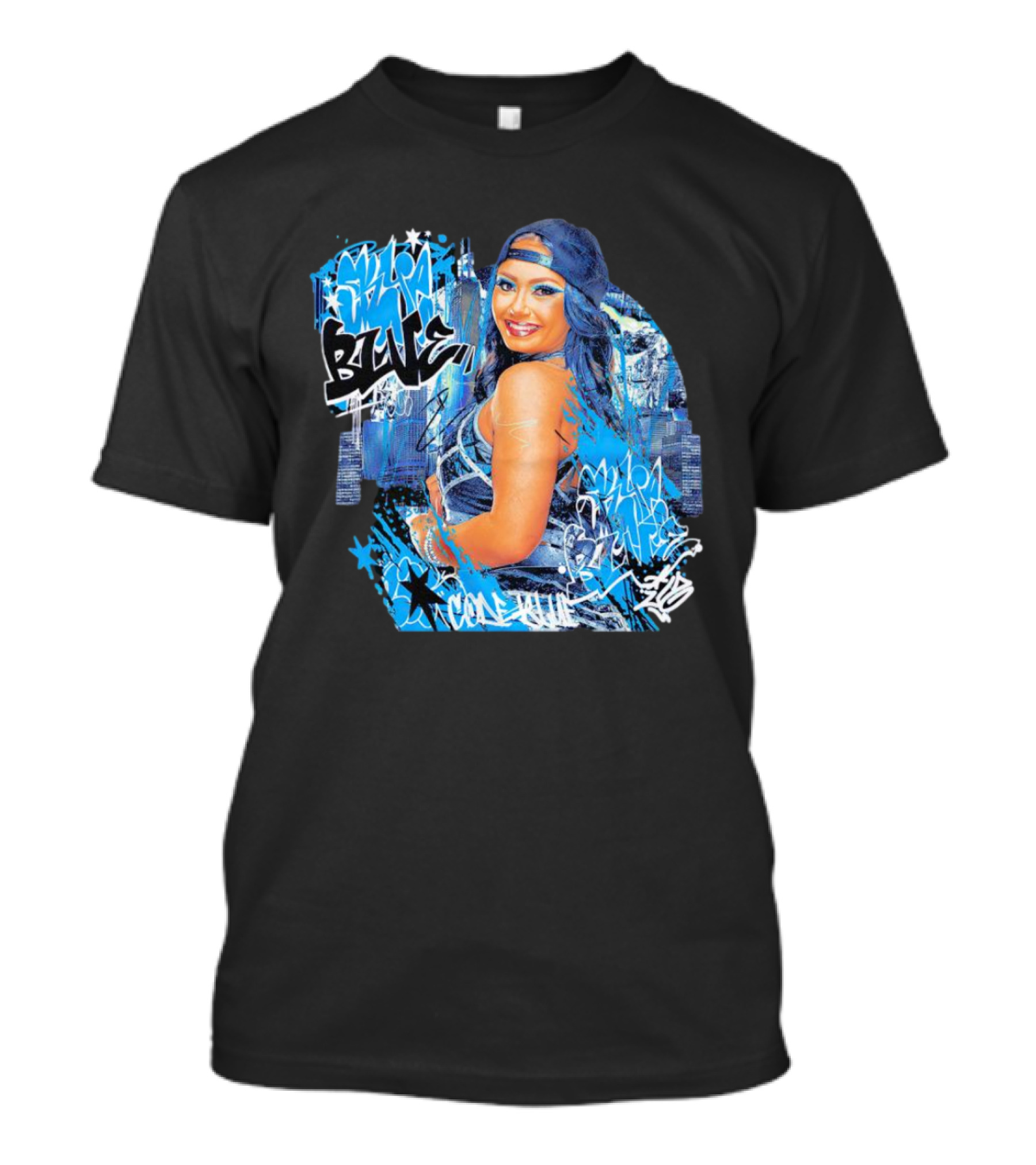 Skye Blue Cold Blue Graffiti Style Streetwear T-Shirt