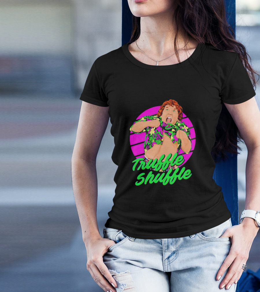 Truffle Shuffle 80s Retro Style With Hawaiian Shirt And Neon Colors T-Shirt