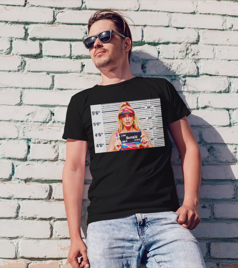 LAPD Barbie Mugshot Colorful T-Shirt