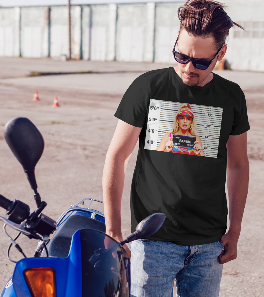 LAPD Barbie Mugshot Colorful T-Shirt