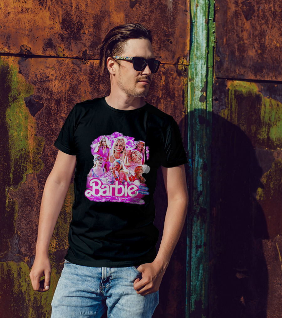 Barbie Is Everywhere Pink Collage Compilation T-Shirt