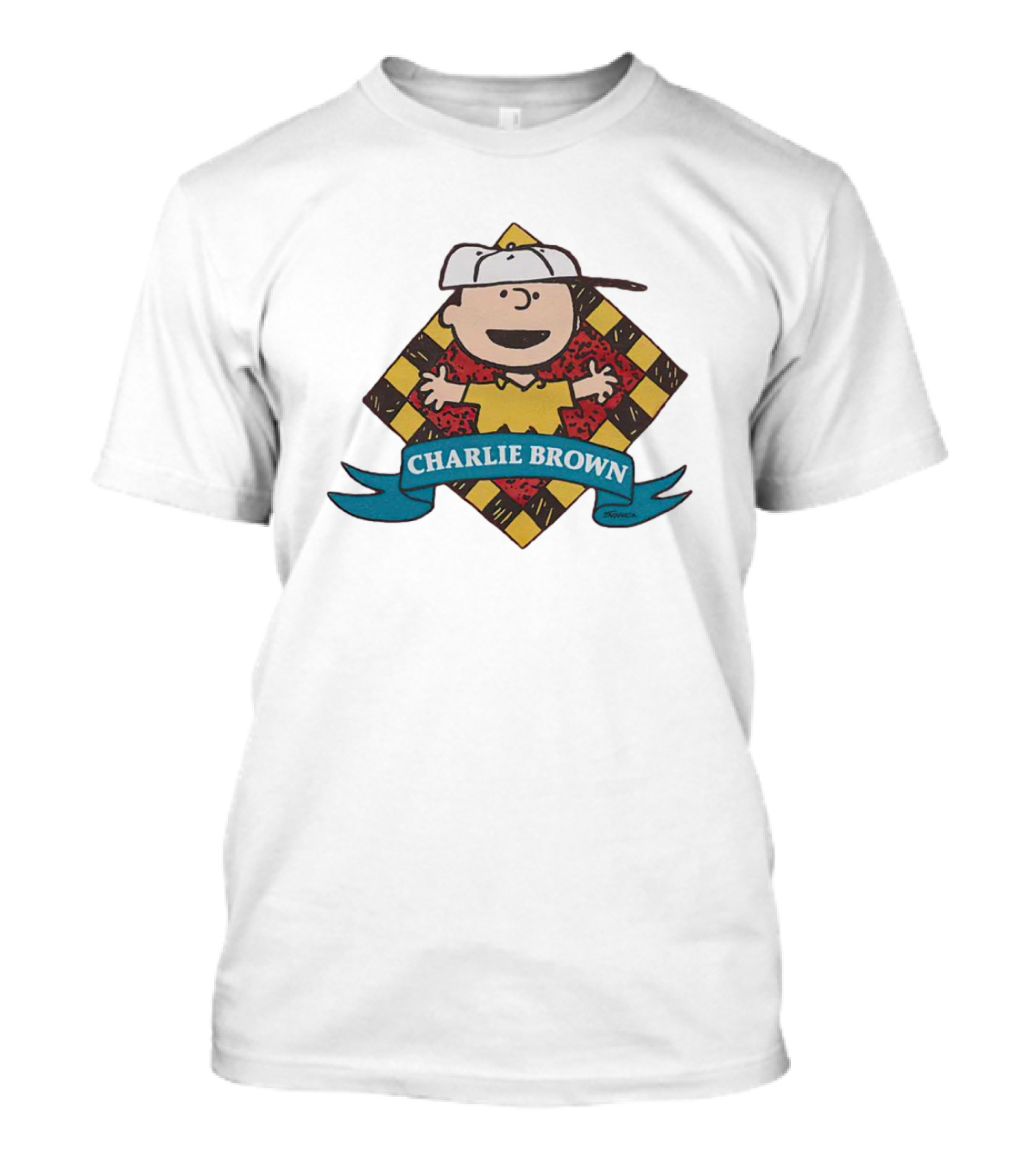 Charlie Brown Peanuts Diamond Pattern Comic T-Shirt