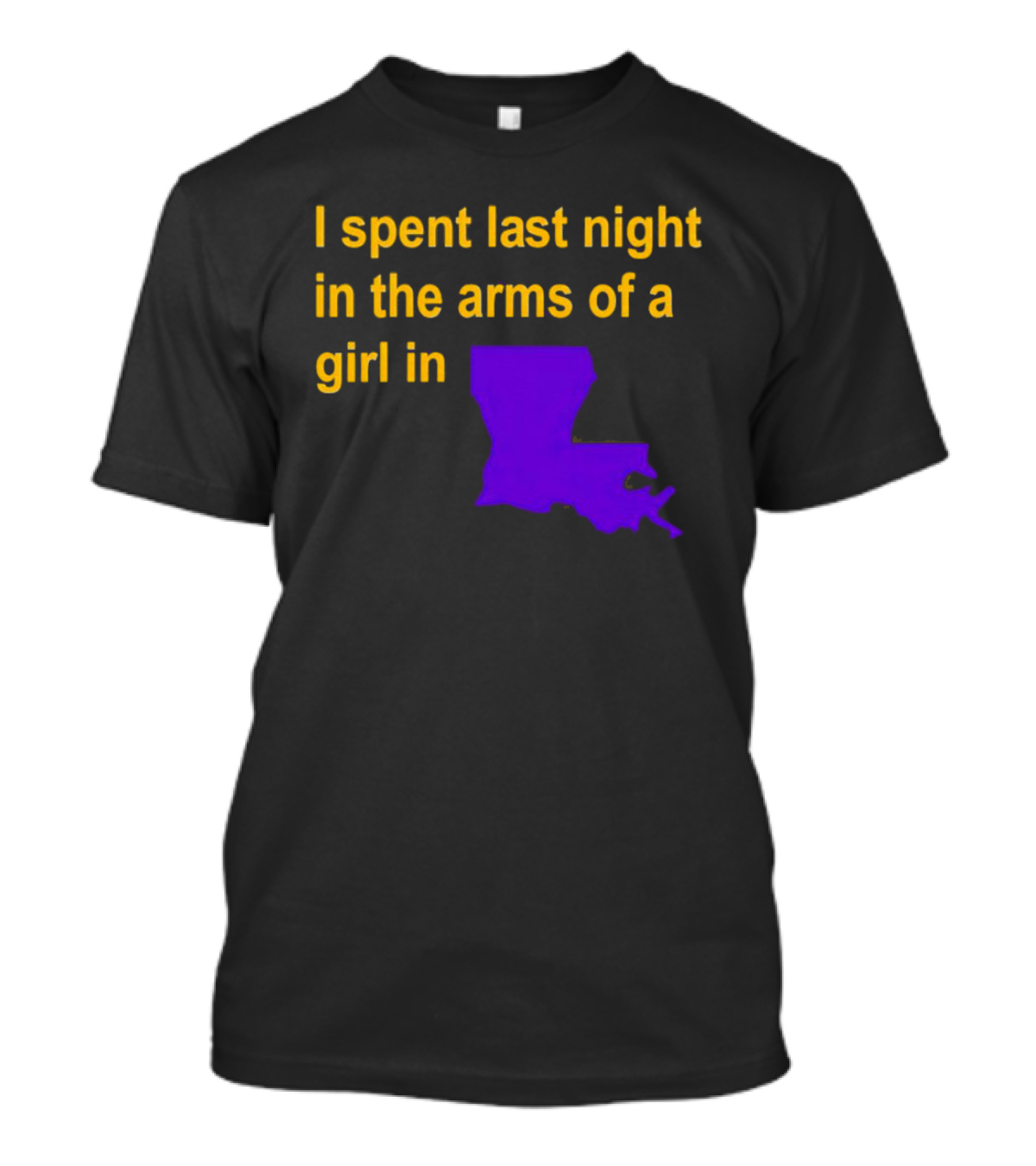 I Spent Last Night In The Arms Of A Girl In Louisiana State Outline T-Shirt