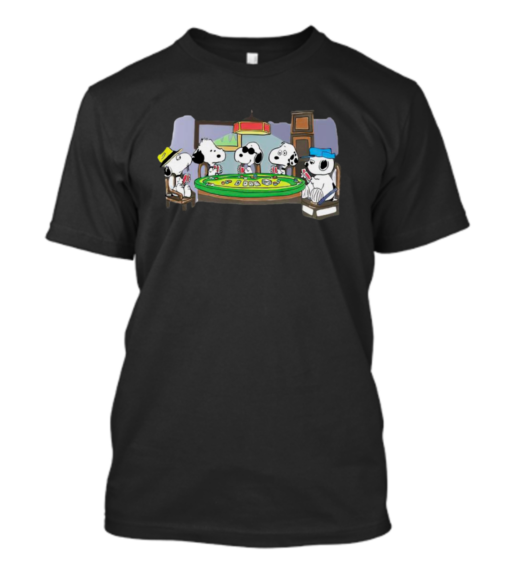 Peanuts Snoopy Playing Poker Around The Table T-Shirt