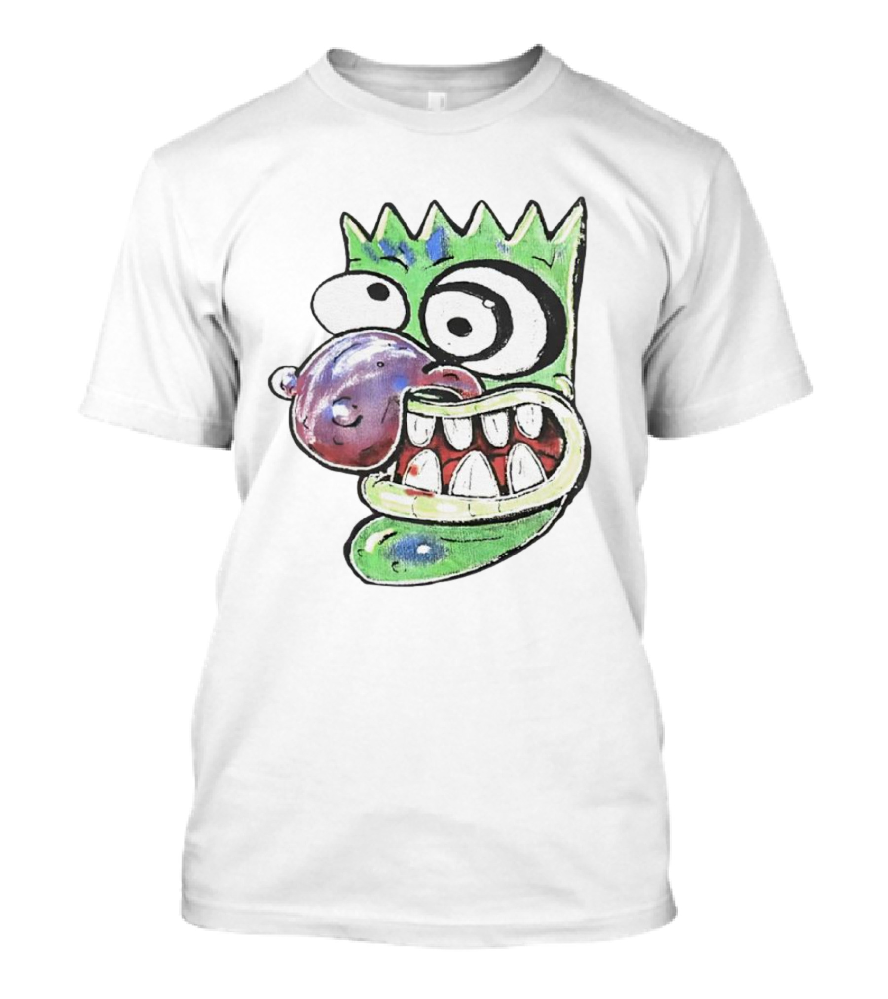 Hypno Eggplant Cartoon Fusion Character With Whimsical Eyes And Grinning Teeth T-Shirt