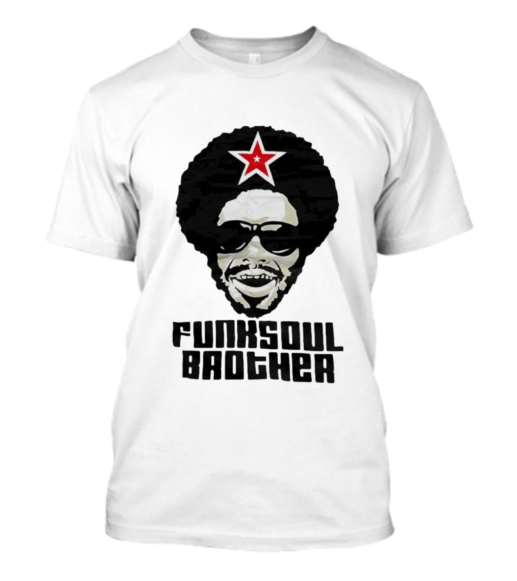 Funk Soul Brother Afro Star Retro Vintage T-Shirt