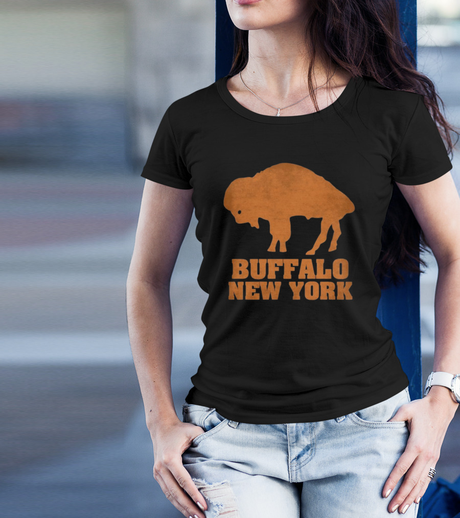 Buffalo New York Vintage Style Orange Buffalo T-Shirt