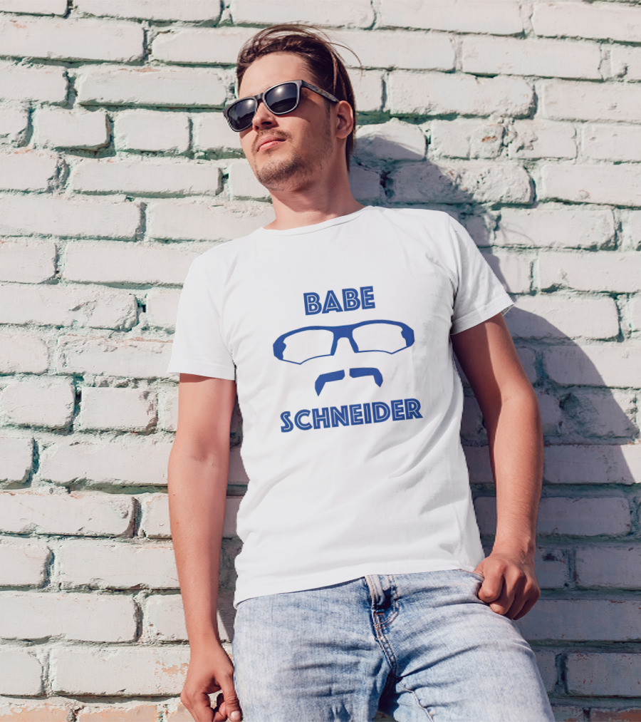 Babe Schneider Glasses Mustache Face T-Shirt