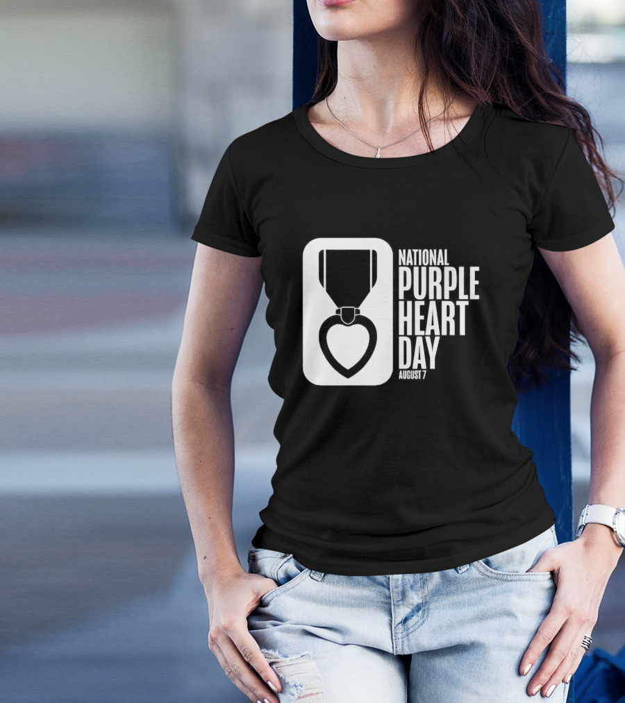 National Purple Heart Day August 7 Iconic Medal T-Shirt