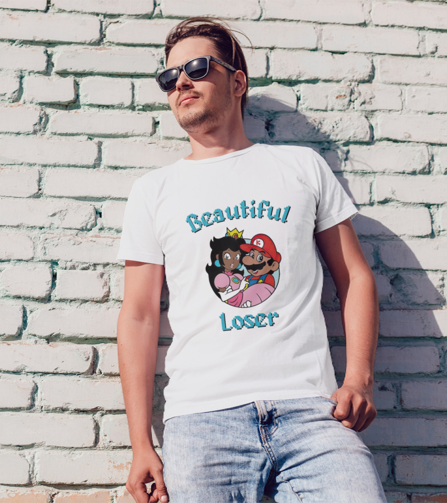 Beautiful Loser Super Smash Bros Parody Princess And Plumber T-Shirt