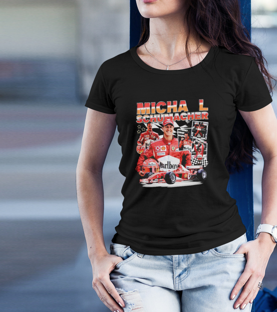 Michael Schumacher F1 Racing Legend Ferrari Champion Collage T-Shirt