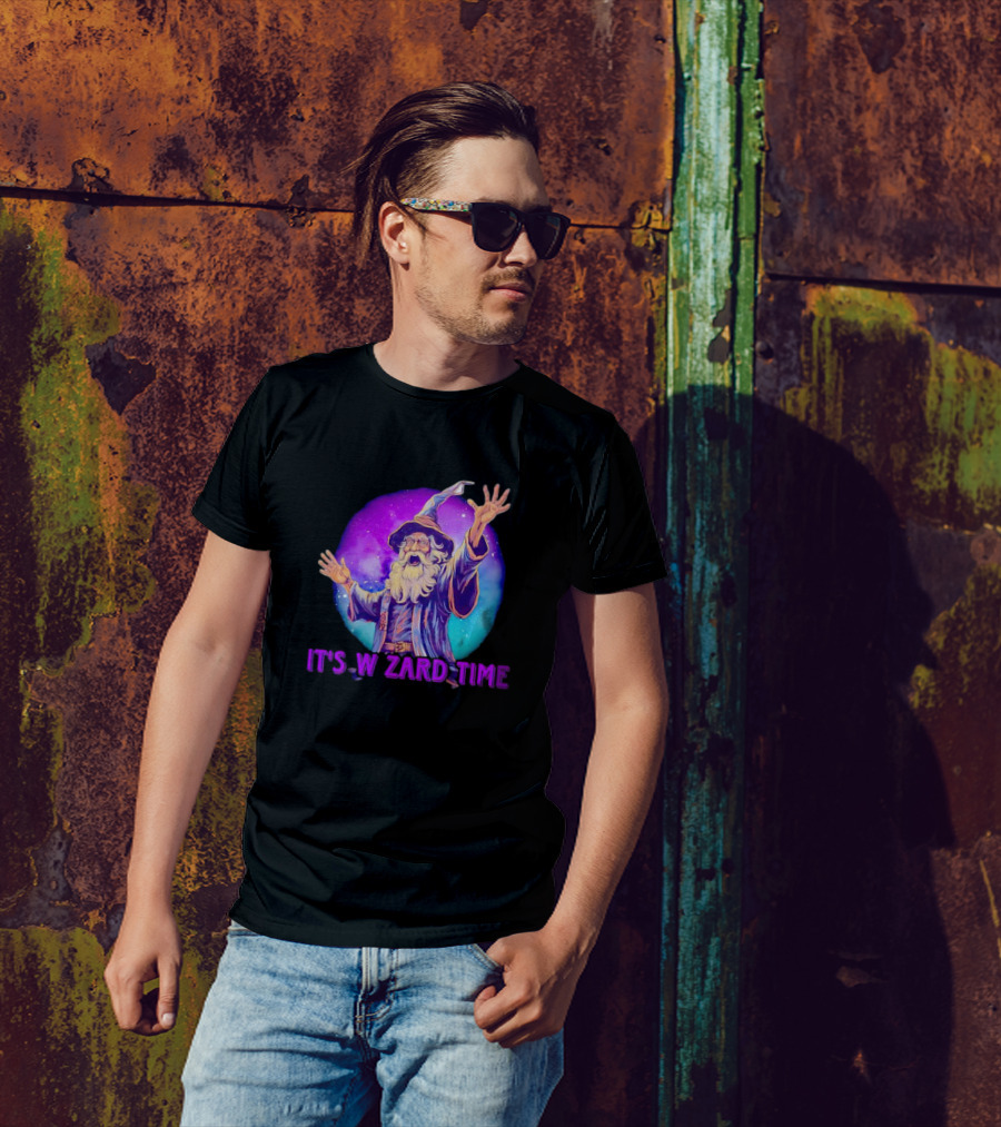 It's Wizard Time Magical Purple Space Wizard T-Shirt