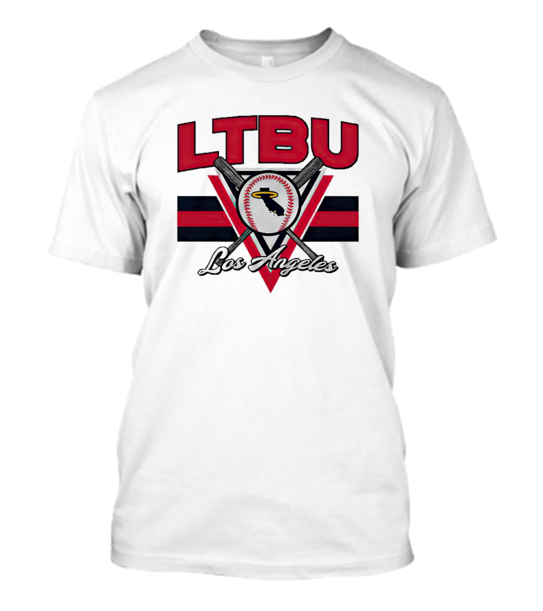LTBU Los Angeles Baseball Crossed Bats Halo T-Shirt