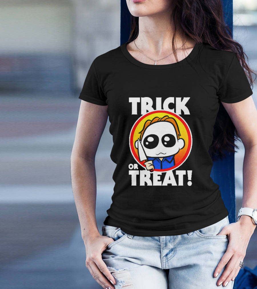 Michael Myers Chibi Trick Or Treat Halloween Character T-Shirt