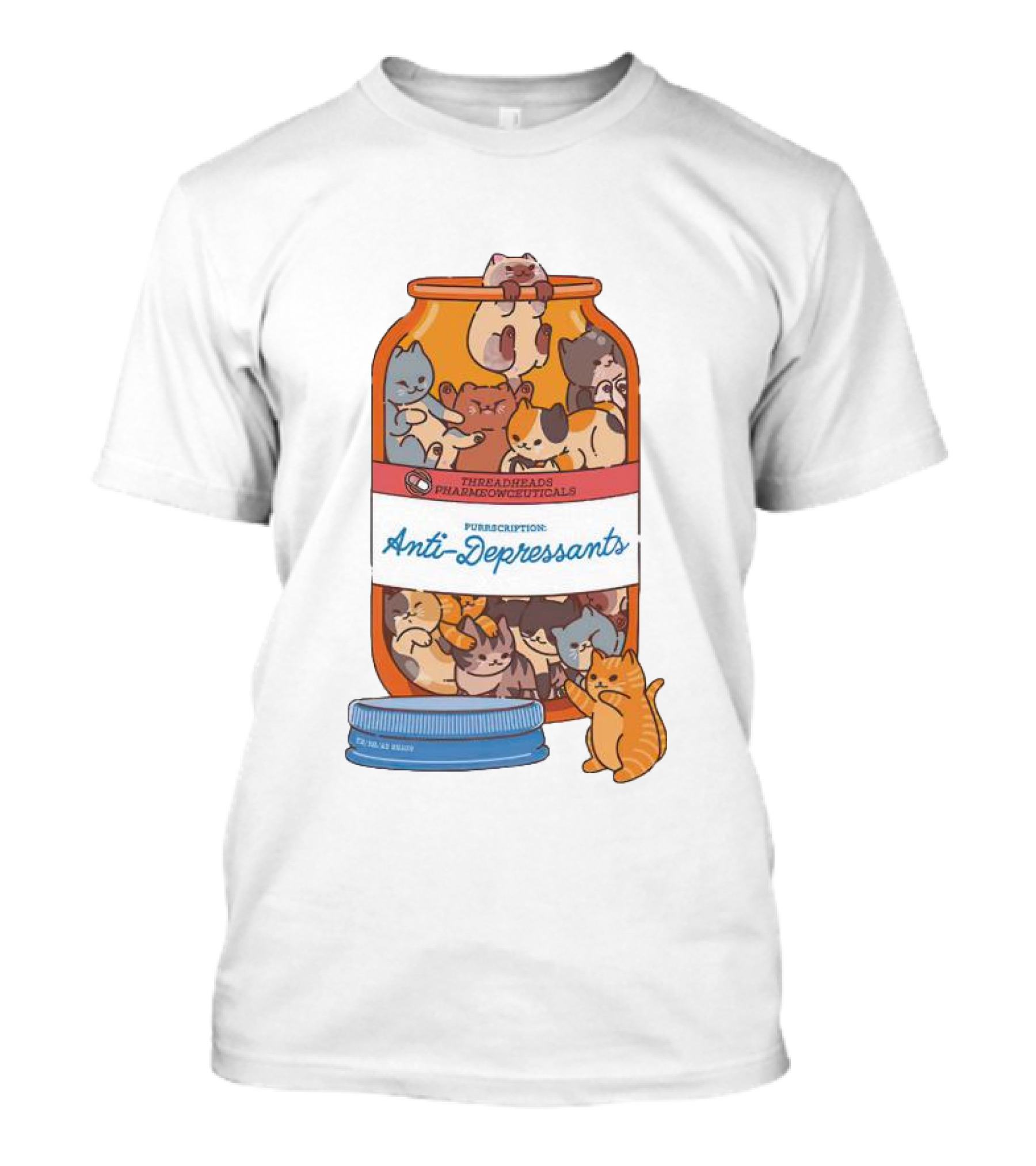 Anti-Depressants Cat Prescription Fire Bread Pharmaceuticals T-Shirt