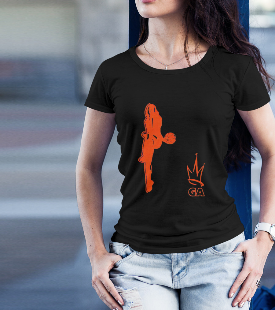 Georgia Amoore GA Basketball Silhouette With Crown T-Shirt