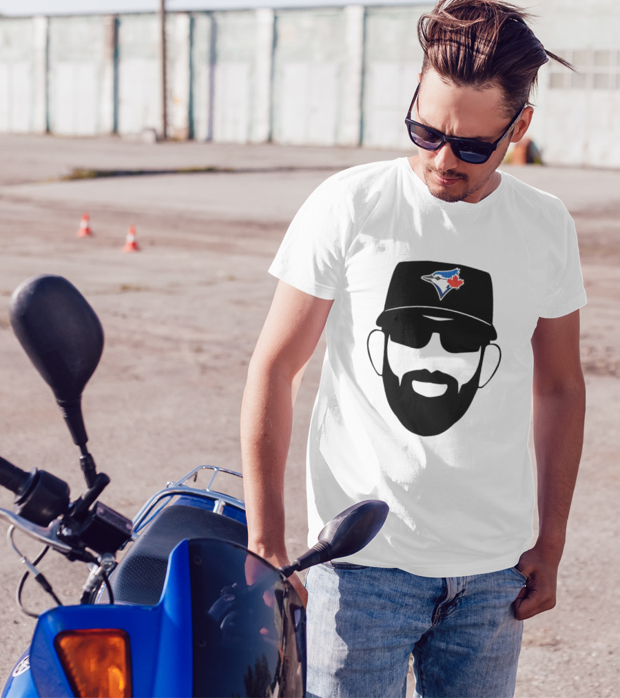 Toronto Blue Jays Jose Bautista Honda Level Of Excellent Blue Jay Logo Hat And Beard T-Shirt