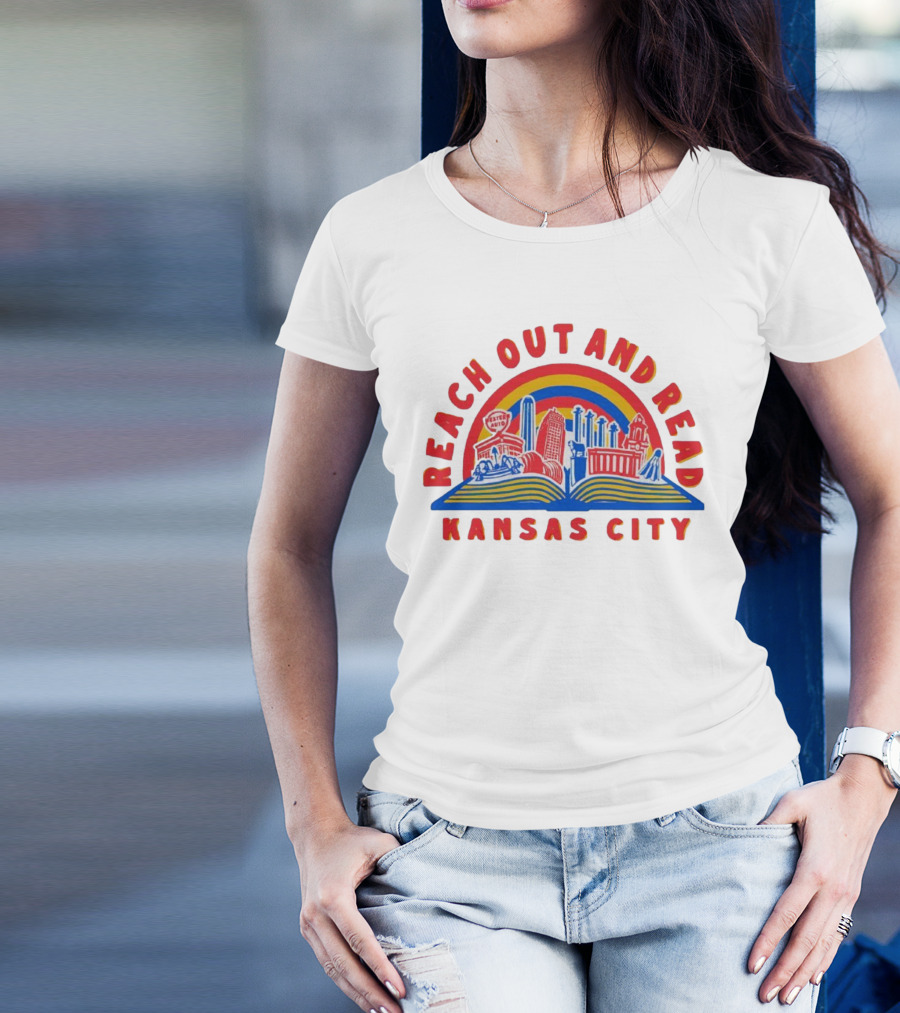 Reach Out And Read Kansas City Skyline With Book T-Shirt
