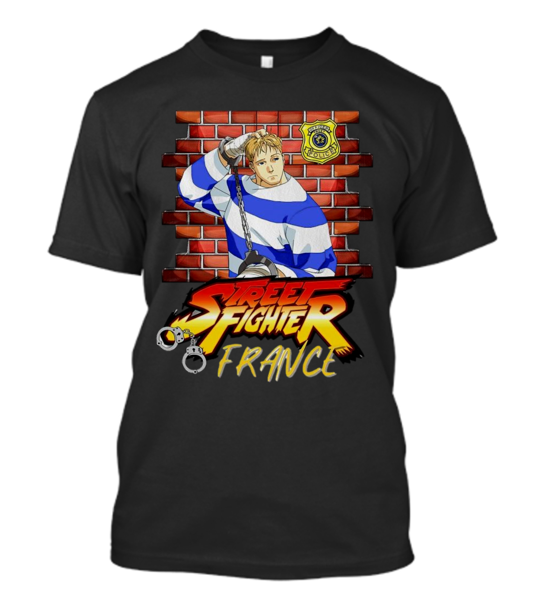 Street Fighter Cody France Police Brick Wall T-Shirt