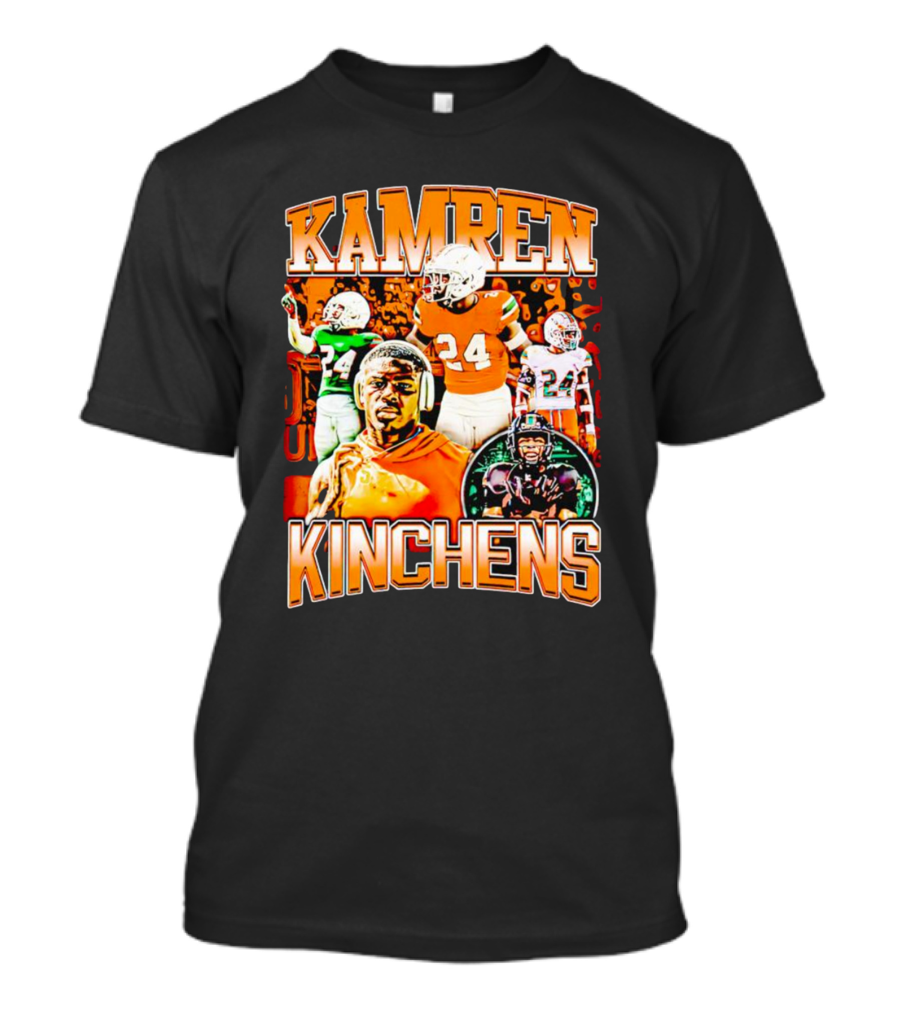 Kamren Kinchens Miami Hurricanes Vintage 24 Football Image T-Shirt