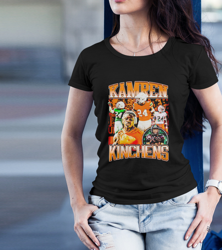Kamren Kinchens Miami Hurricanes Vintage 24 Football Image T-Shirt