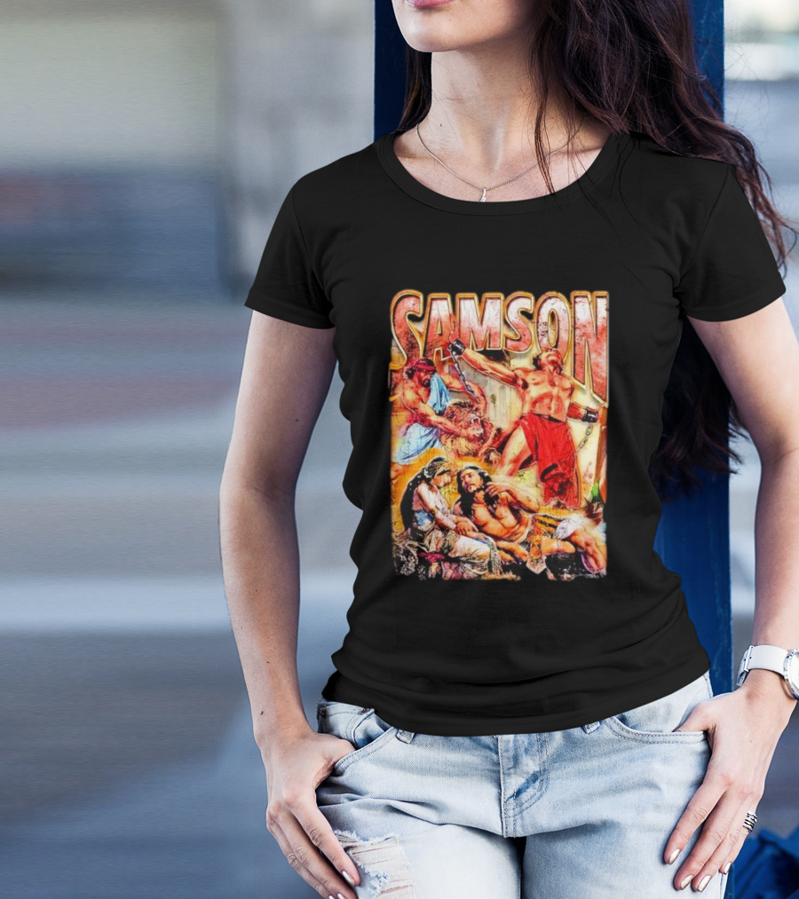 Samson Biblical Hero Epic Scene Vintage T-Shirt