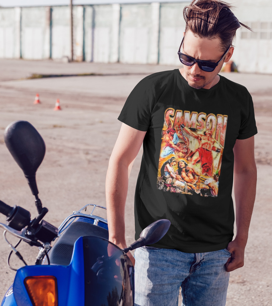 Samson Biblical Hero Epic Scene Vintage T-Shirt