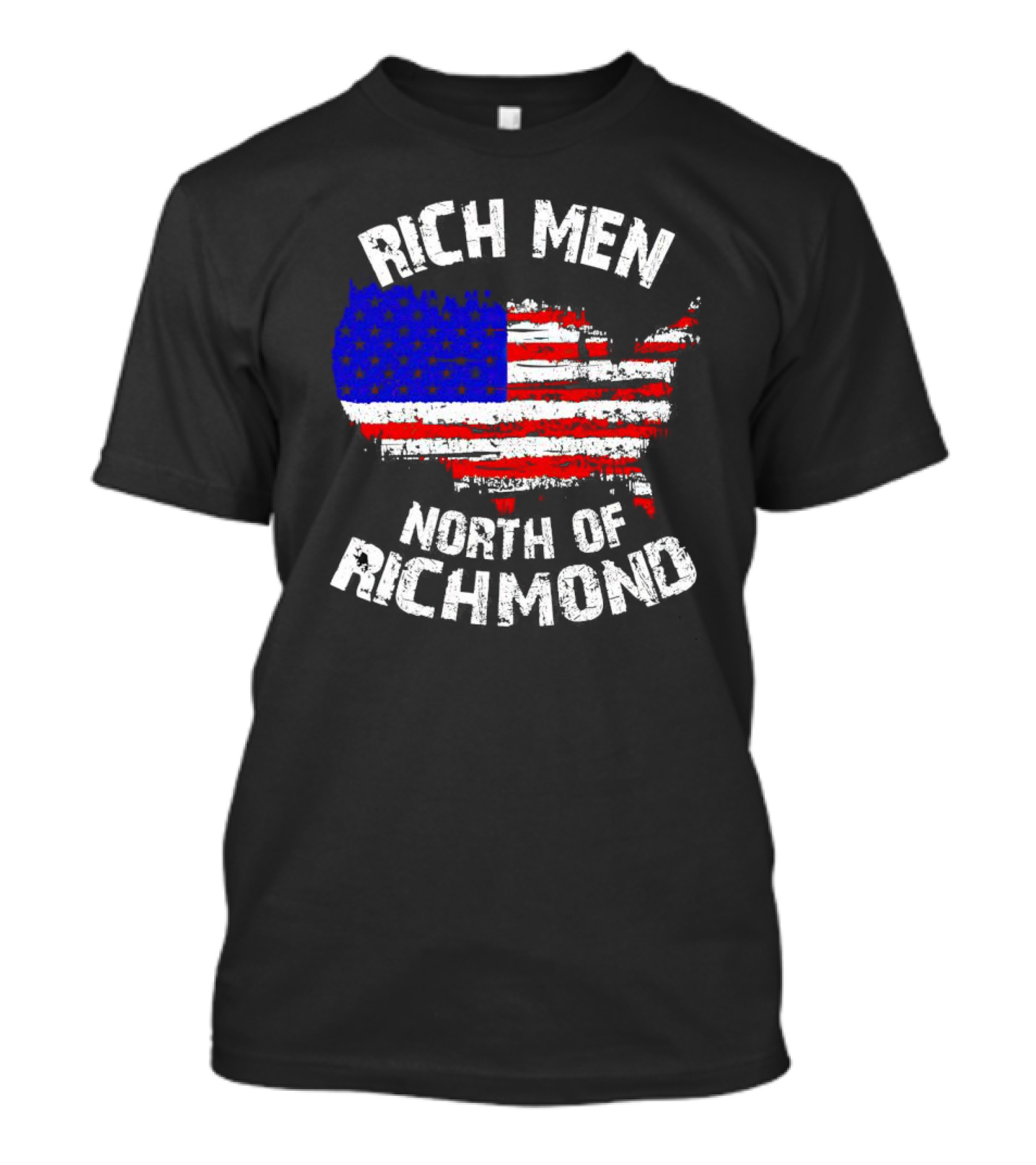 Rich Men North Of Richmond American Flag Map T-Shirt