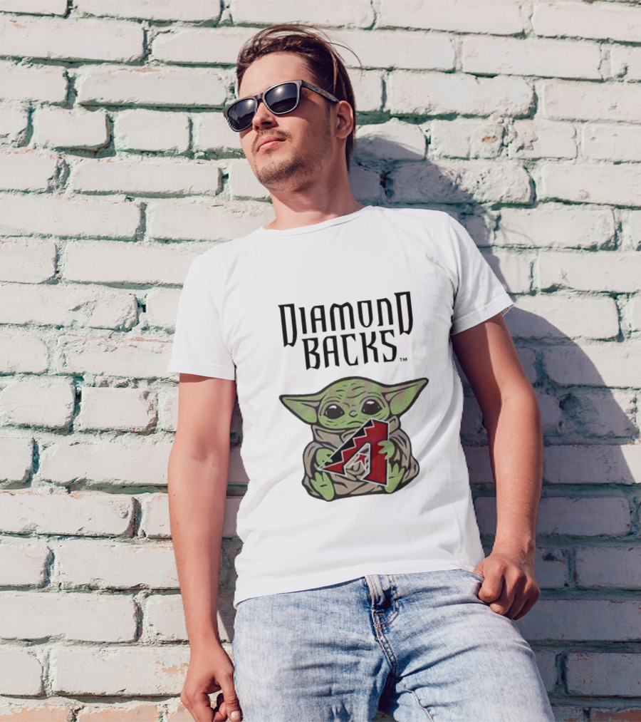 Diamondbacks Baby Yoda Hugging T-Shirt
