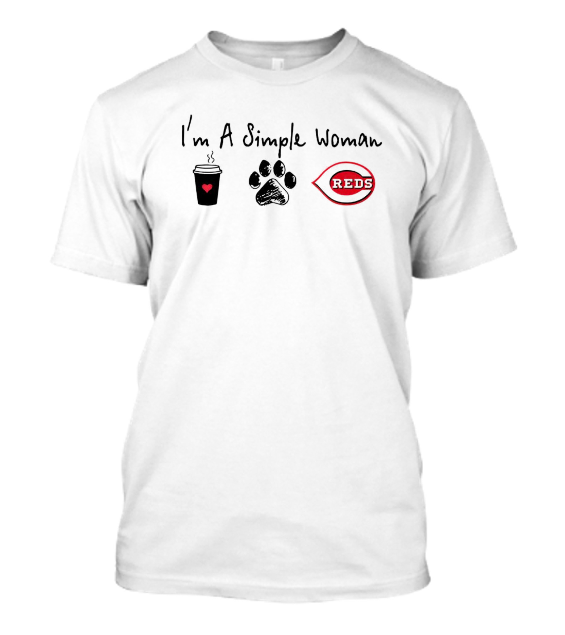 I'm A Simple Woman Coffee Paw Reds Love T-Shirt