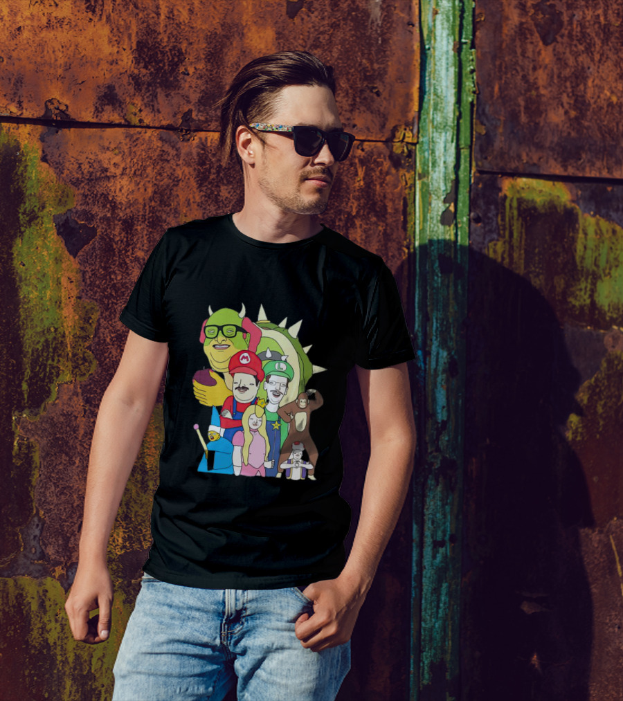 Mario Jump Brother Luigi Bowser Princess Peach Toad And Friends T-Shirt