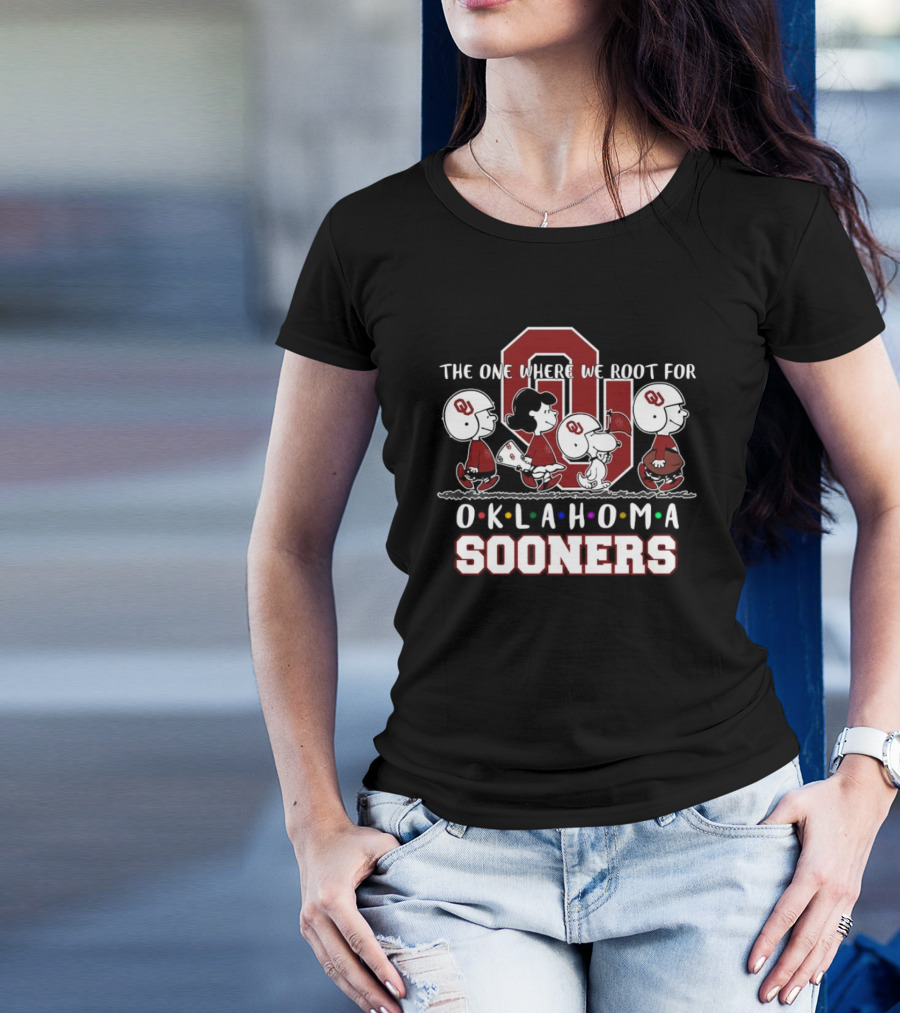The One Where We Root For Oklahoma Sooners Peanuts Characters Football T-Shirt