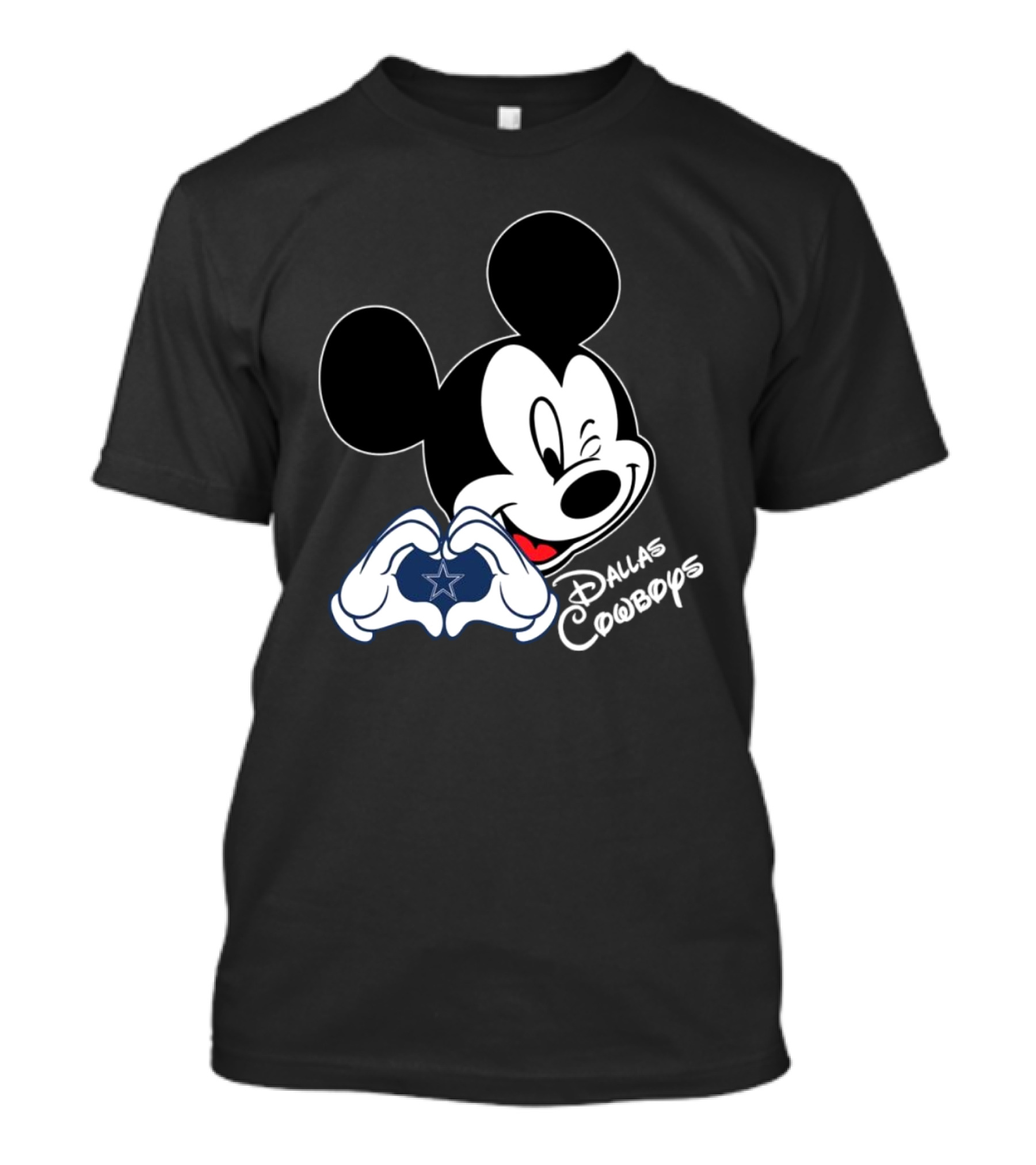 Dallas Cowboys Mickey Mouse Heart Star Fandom T-Shirt