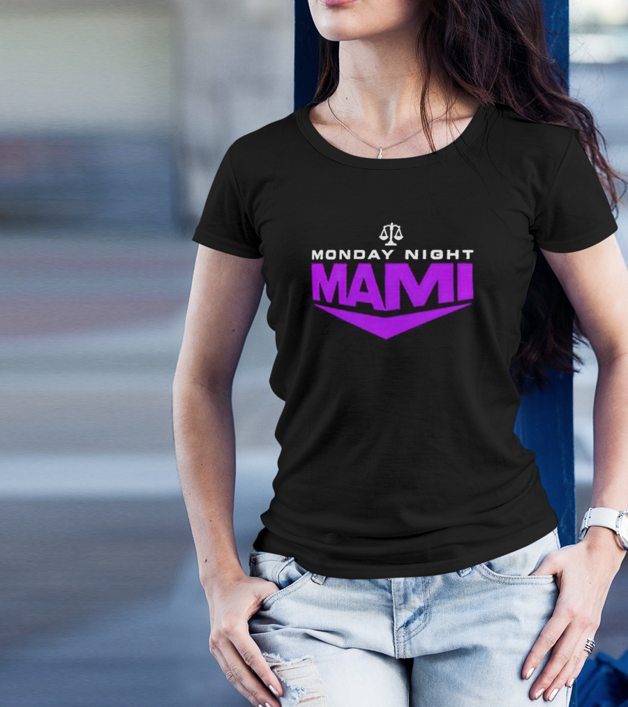 Monday Night Mami Purple Scales Of Justice T-Shirt
