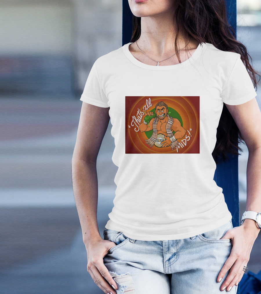 That's All Mids Wrestler Veggie Bowl Champion T-Shirt