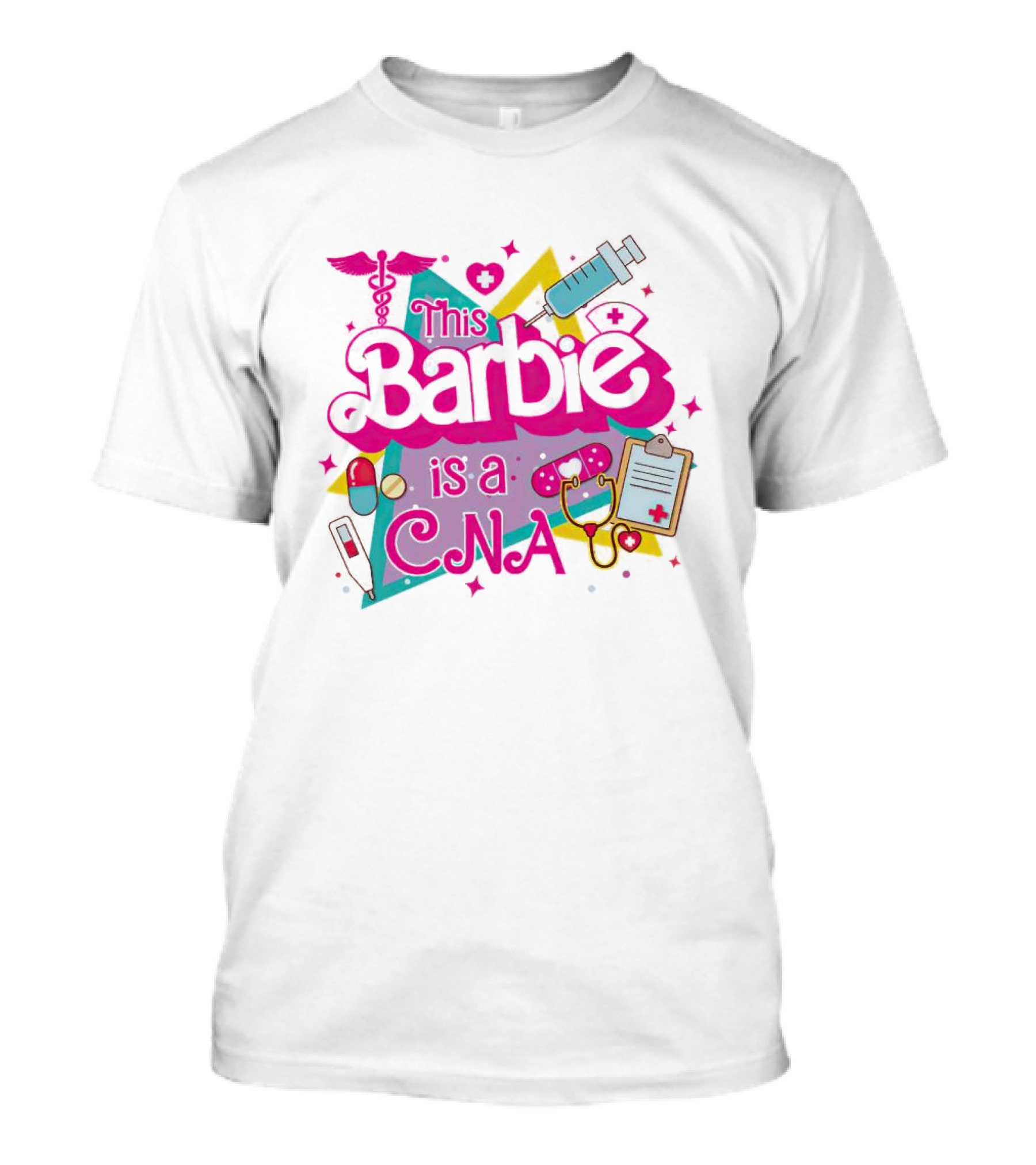 This Barbie Is A CNA Medical Icons And Nurse Tools T-Shirt