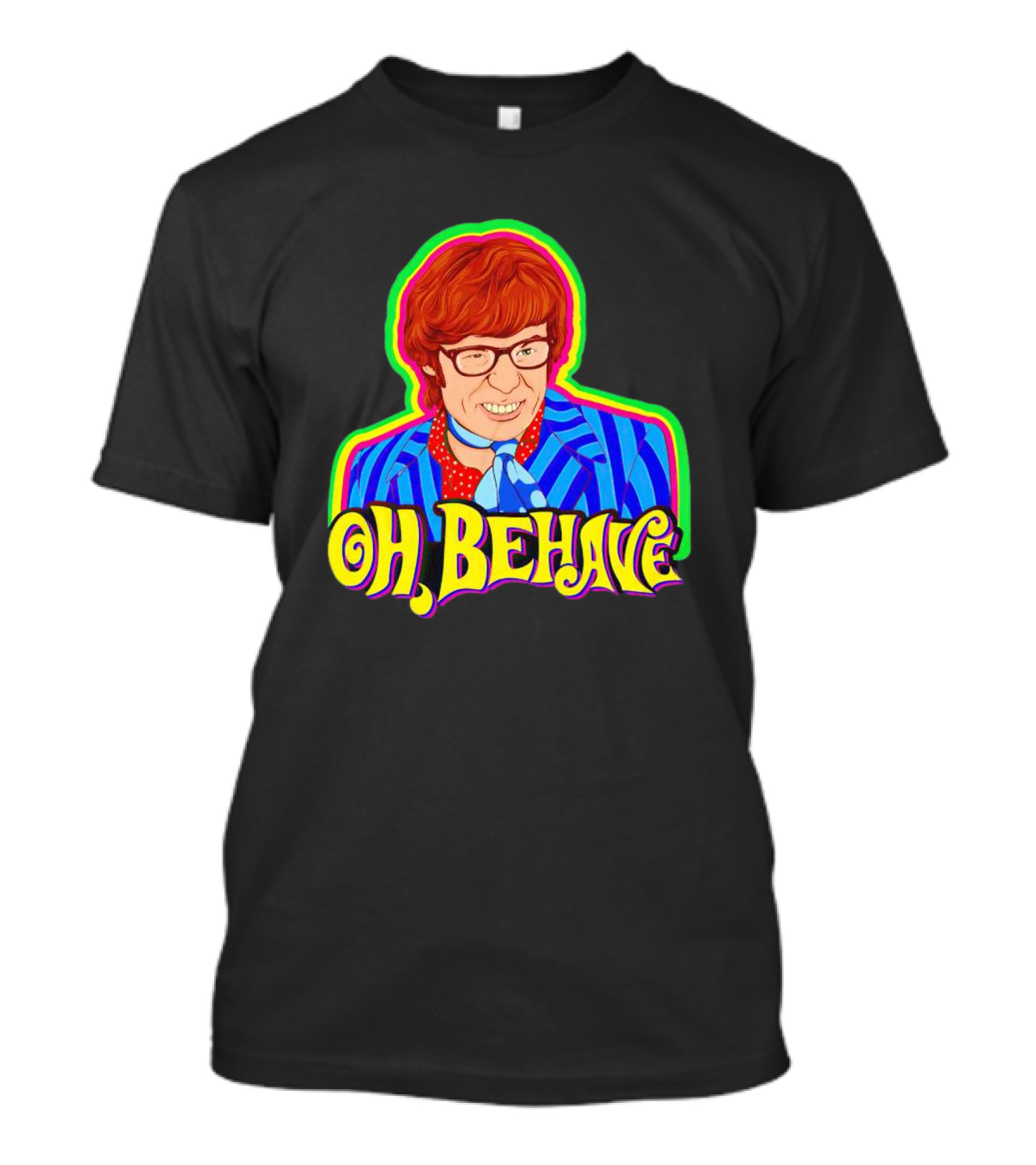 Austin Powers Oh Behave Vintage Style Psychedelic T-Shirt
