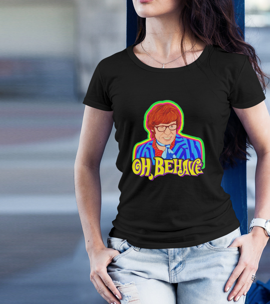Austin Powers Oh Behave Vintage Style Psychedelic T-Shirt