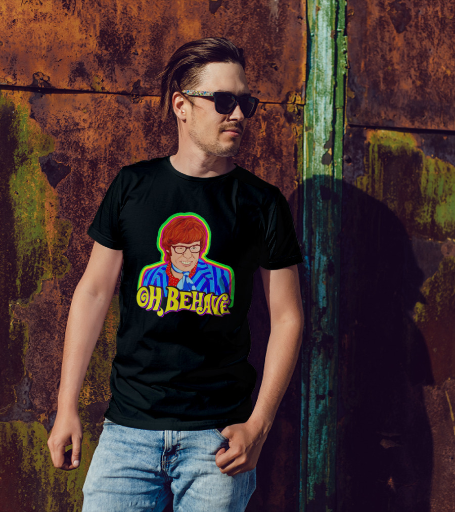 Austin Powers Oh Behave Vintage Style Psychedelic T-Shirt