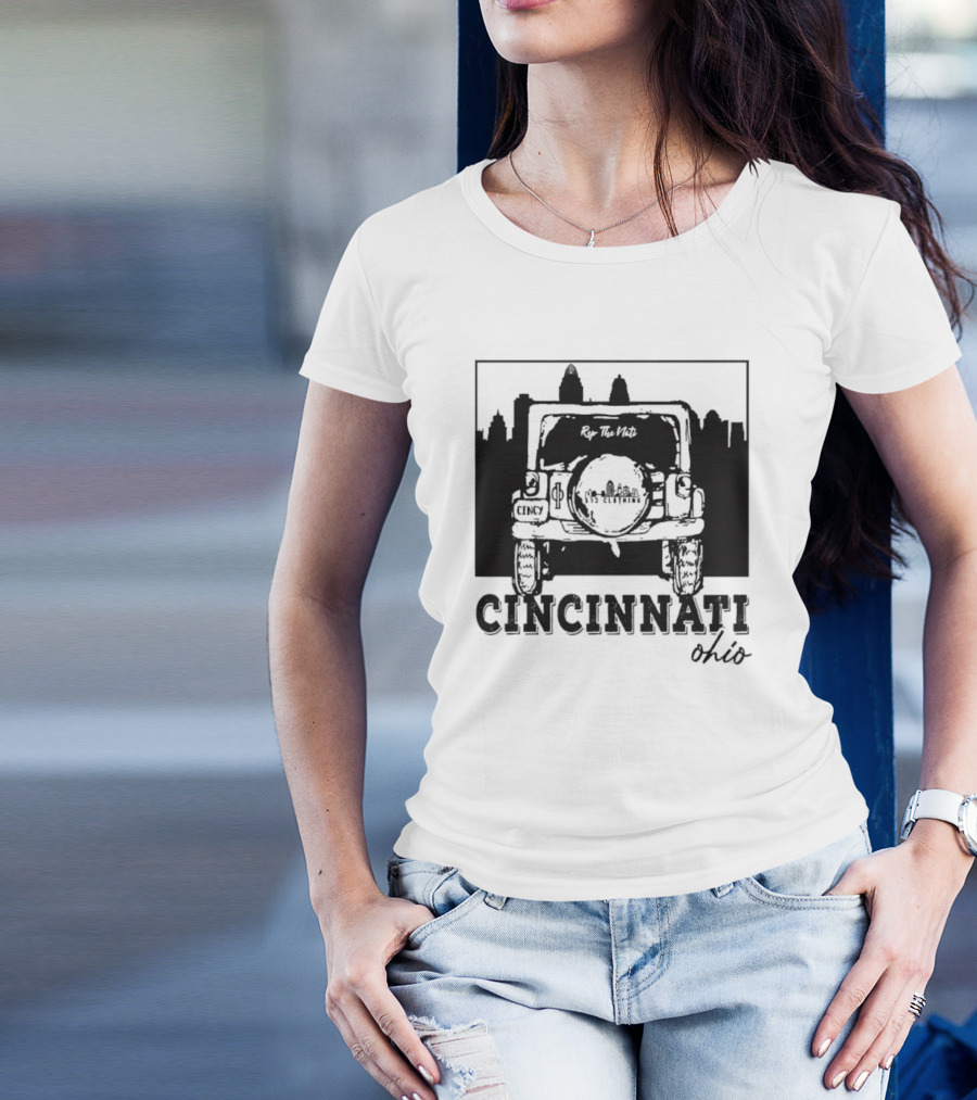 Cincinnati Ohio Jeep Skyline Rip The Nuts T-Shirt