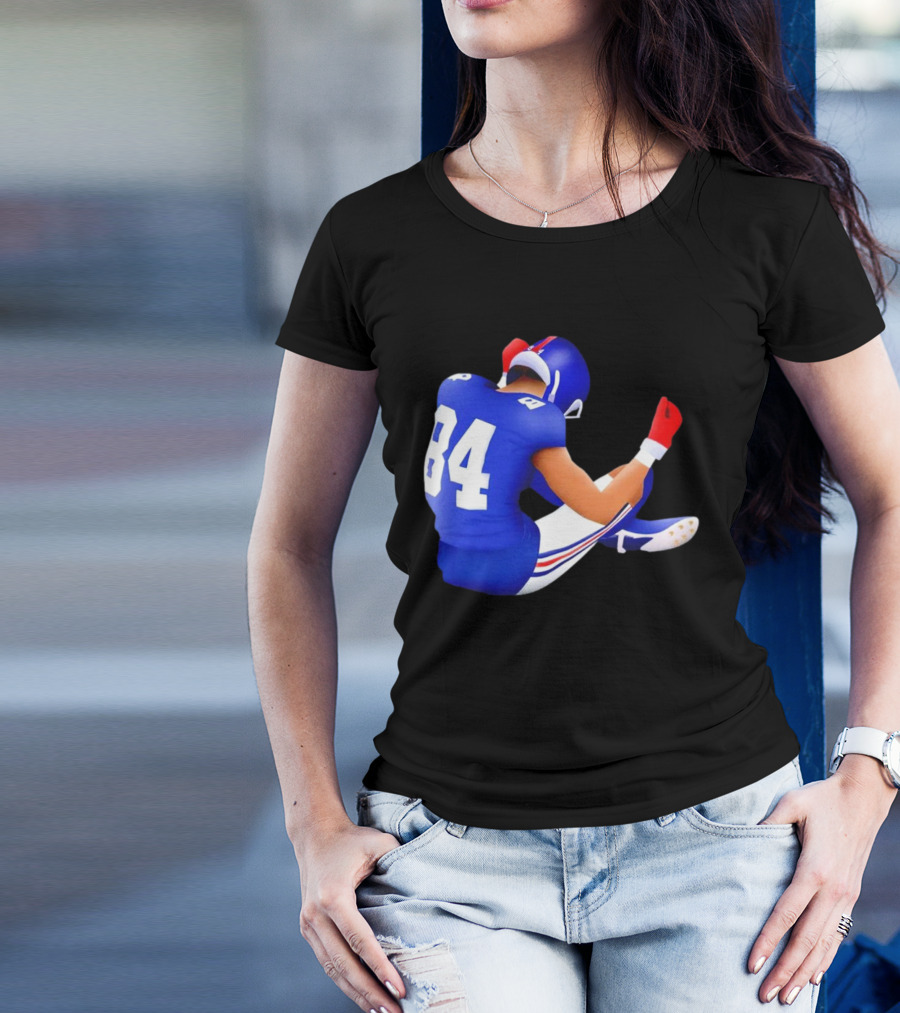 Jomboymedia Route Runner 84 Football Player Sitting T-Shirt
