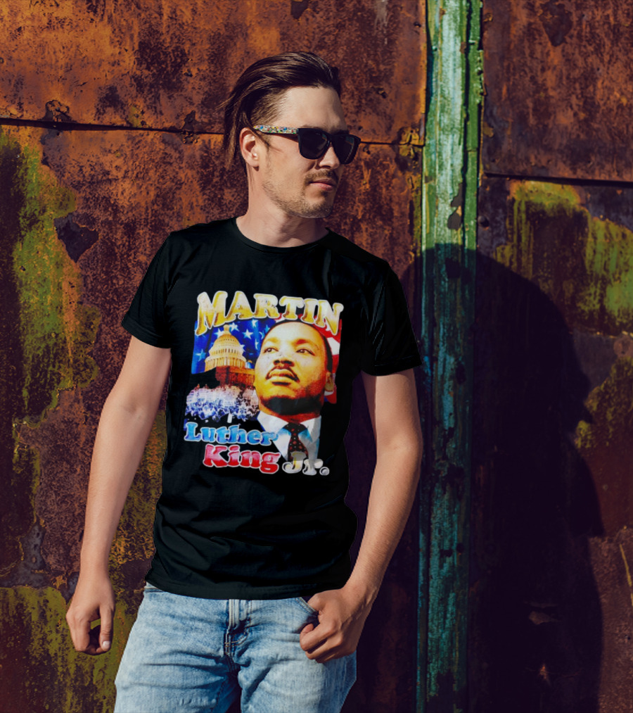 Martin Luther King Jr Vintage 90s American Flag Capitol T-Shirt