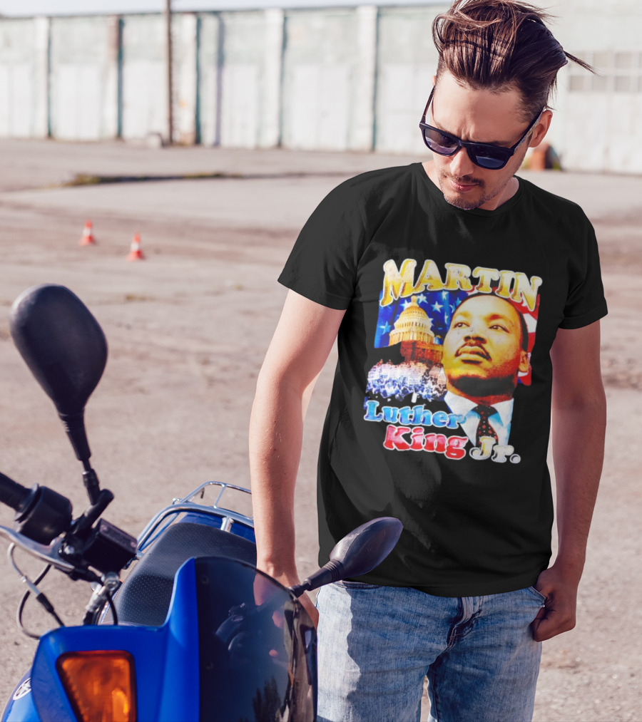 Martin Luther King Jr Vintage 90s American Flag Capitol T-Shirt