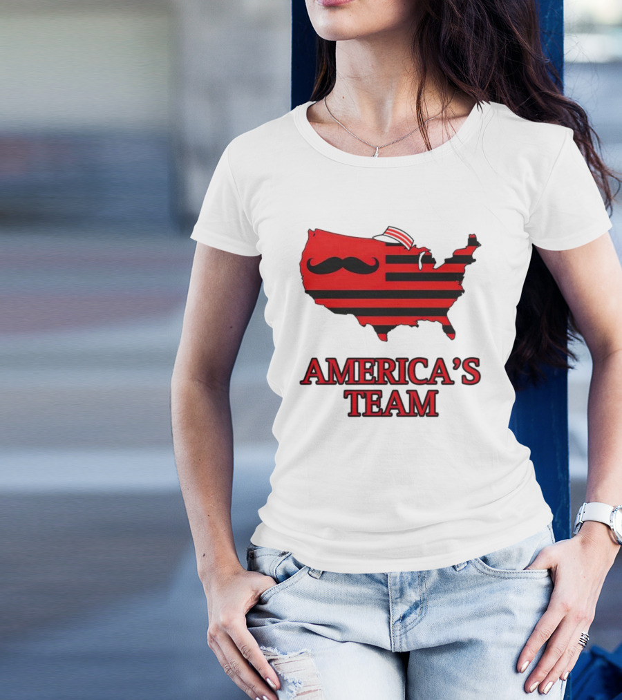 America's Team Moustache Map Cincinnati Men's Fashion T-Shirt