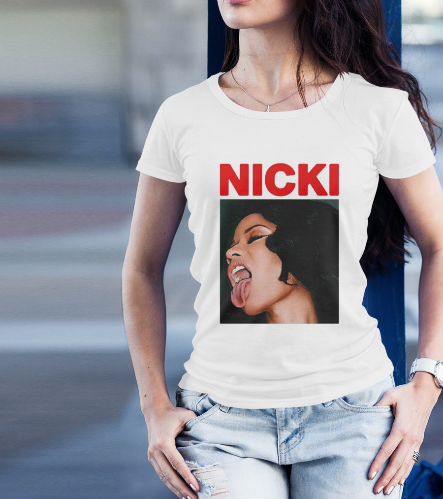 Nicki Sticking Out Tongue Image T-Shirt