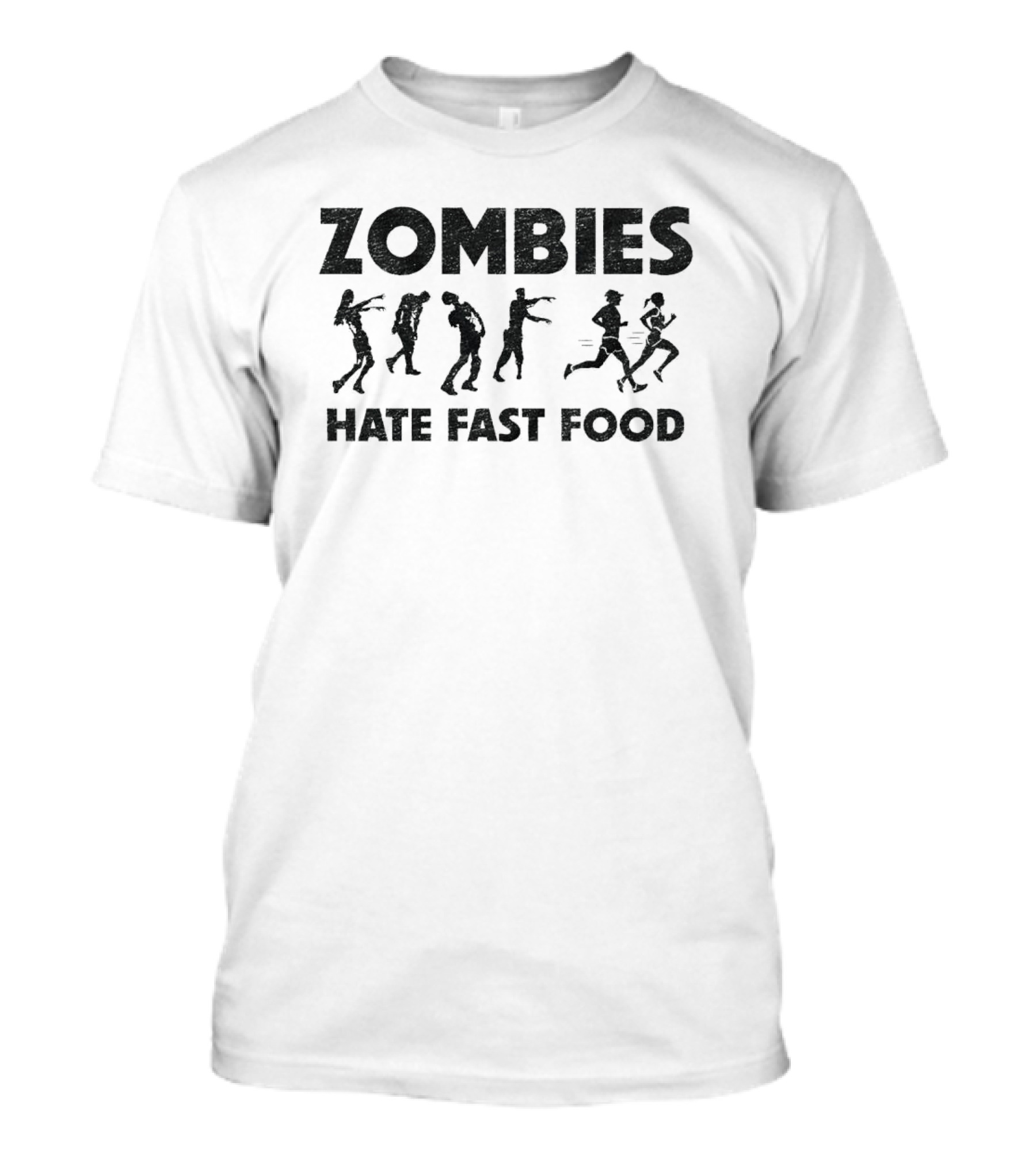 Zombies Hate Fast Food Jogging Survival Comedy T-Shirt
