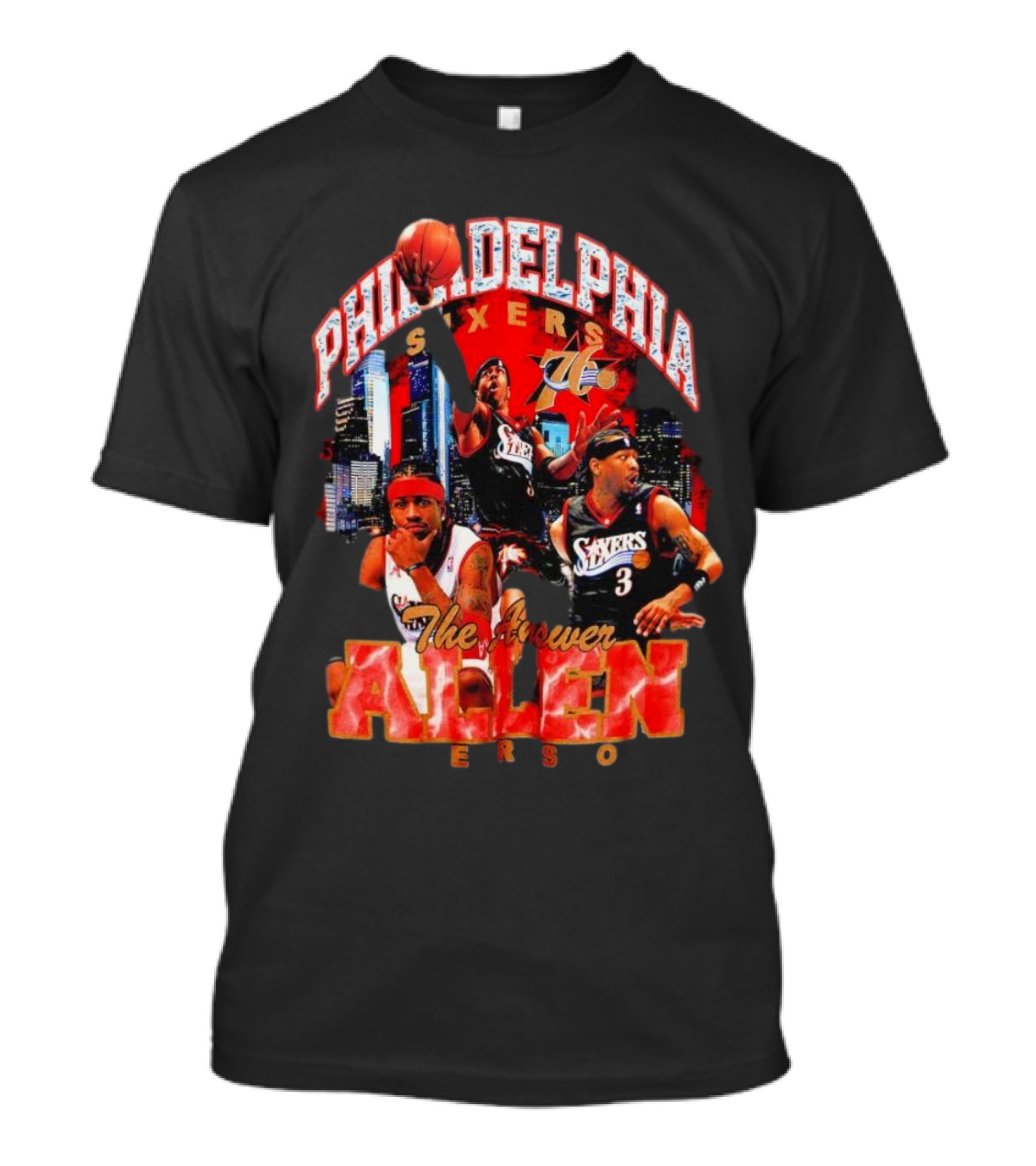Philadelphia 76ers Allen Iverson The Answer Basketball Legend T-Shirt